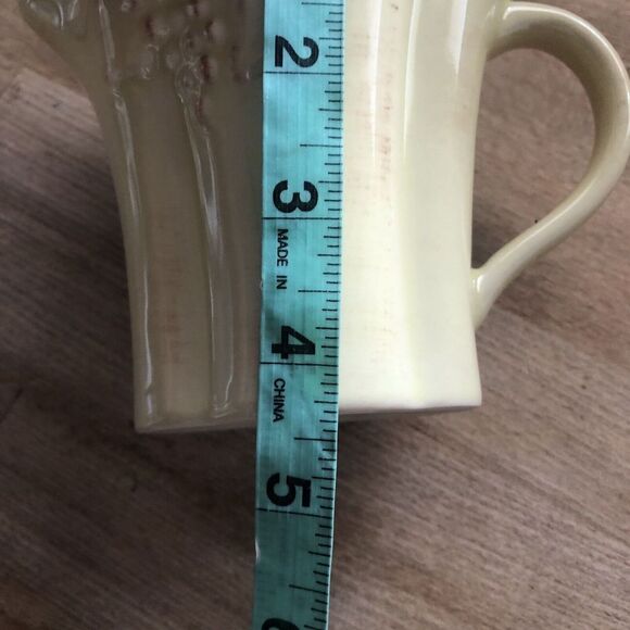 Casafina Casa Stone Madeira Harvest Dijon Yellow CREAMER Portuguese Stoneware 4” - Picture 4 of 6